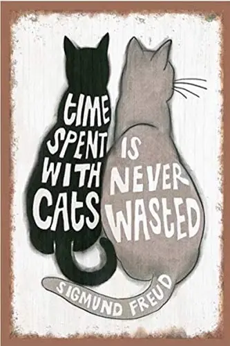 

Время, потраченное с кошками, никогда не тратьте, винтажный металлический знак, бар для любителей кошек