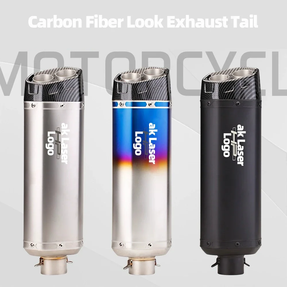 Универсальный выхлопной глушитель для мотоцикла из нержавеющей стали с 2