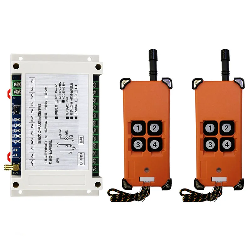 

3000m AC220V 380V 4CH Radio Controller RF Wireless Remote Control Overhead travelling crane System Receiver+number keys Remote