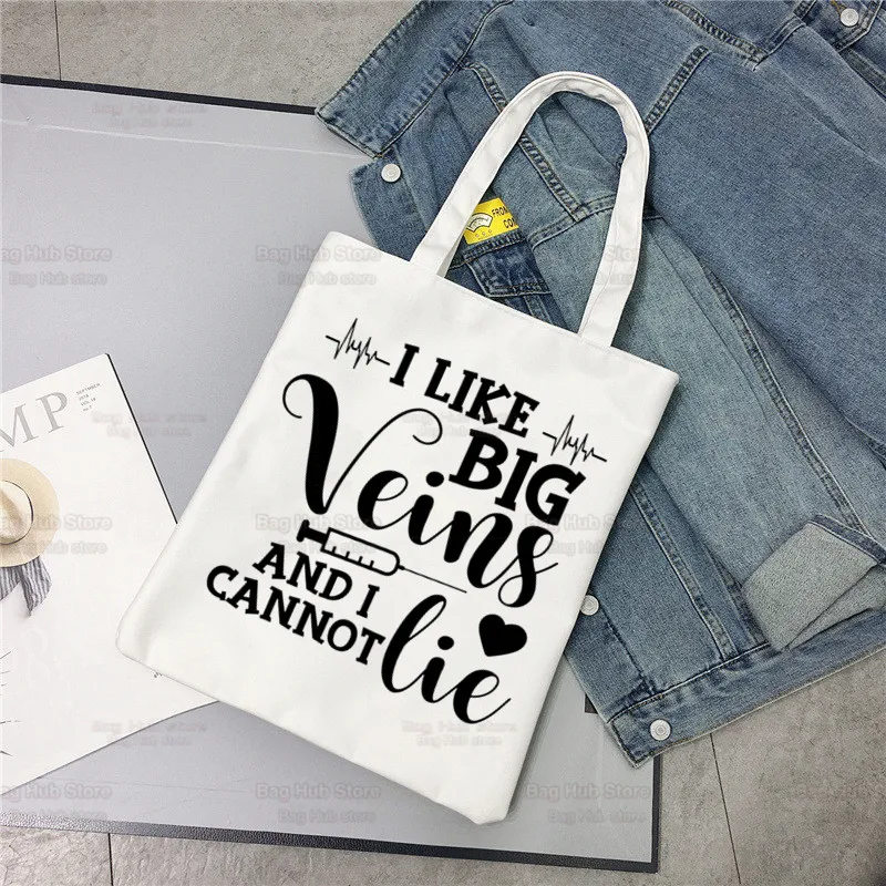 

Nurse Printed Tote Bag Women Harajuku Shopper Handbag Girl Shoulder Shopping Bag Lady Canvas Bag