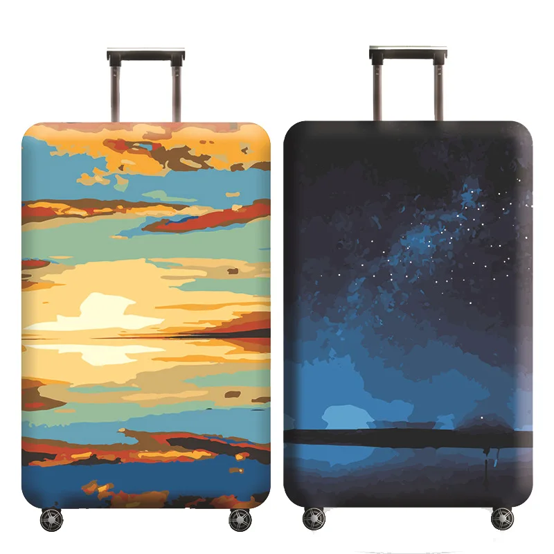 Sunset Dark Night Luggage Cover Thicken Elastic Baggage Covers Suitable 18 - 32 Inch Suitcase Case Dust Cover Travel Accessories