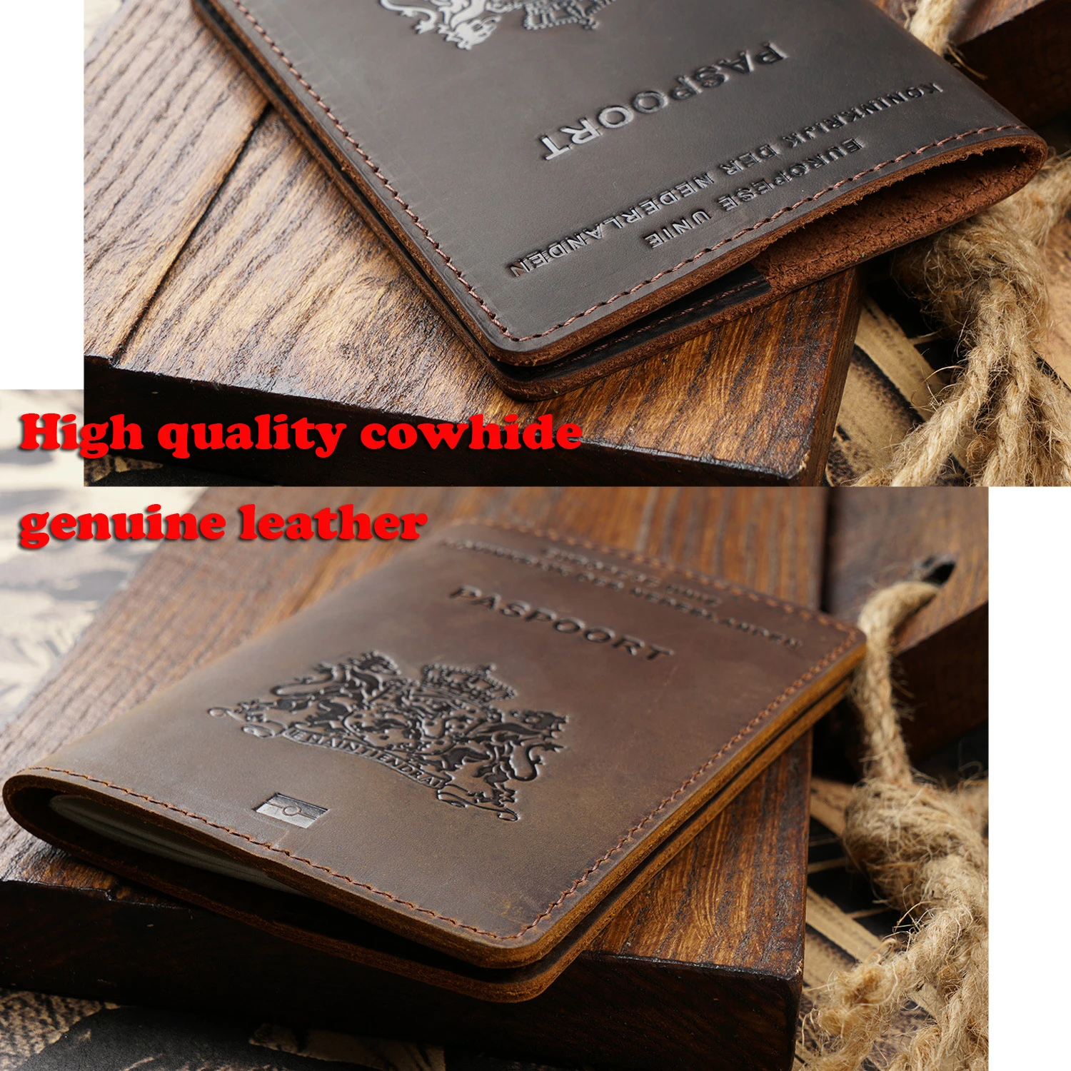 Genuine Leather Passport Cover Case with Card Slots Travel Tickets Organizer for Men Women Cowhide Slim Passport Holder