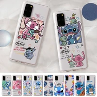 disney stitch phone case for samsung a51 a52 a71 a12 for redmi 7 9 9a for huawei honor8x 10i clear case