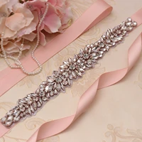 missrdress luxury bridal belt rose gold crystal wedding belt rhinestones wedding sash for bridal bridesmaids dresses jk909