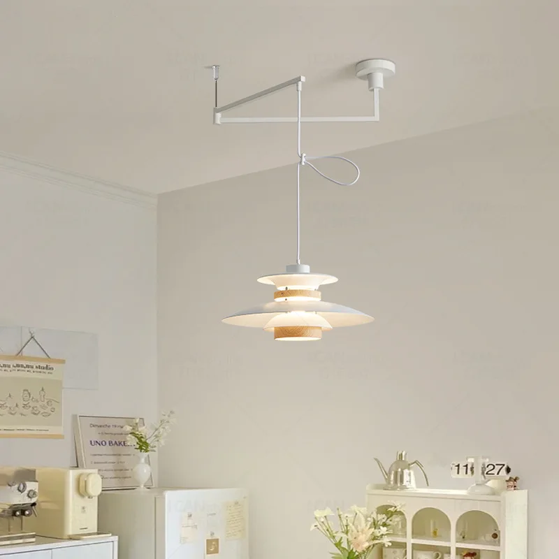 Люстра в скандинавском стиле с длинным выдвижным стержнем складные вращающиеся