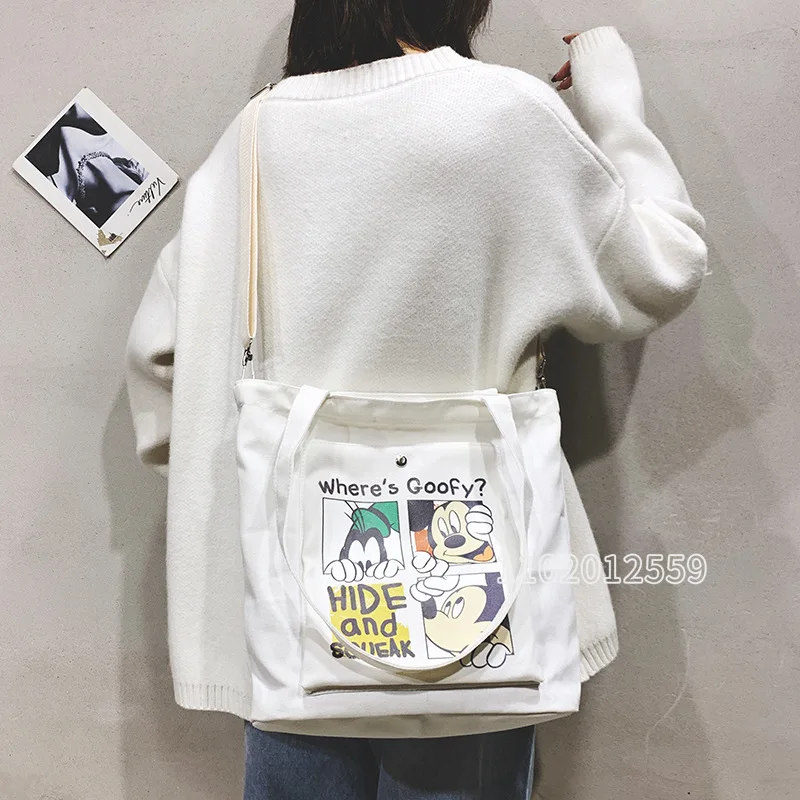 Disney 2022 New Women's Bag Luxury Brand Cartoon Women's Handbag Large-capacity Canvas Fashion Trend Student Children's Handbag