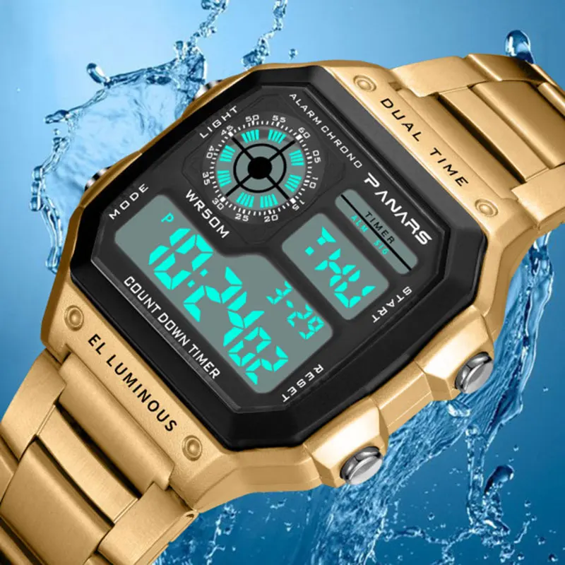 

SYNOKE Men Watches Sports Digital Watch Stainless Business Waterproof Wristwatches Male Clock Relogio Masculino Watch for Men