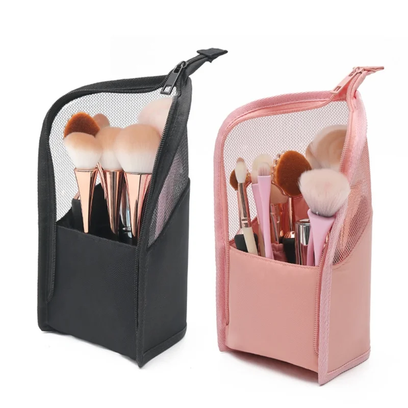 

NEW Portable Waterproof Stand-Up Makeup Brush Pouch Zipper Toiletry Bag Travel Makeup Brush Bag Cosmetic Brush Holder Organizer