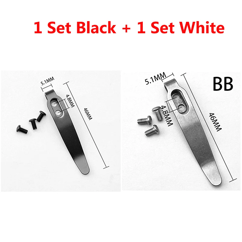 

Зажимы для ножей Kershaw, нержавеющая сталь, черные/белые, набор из 2 штук