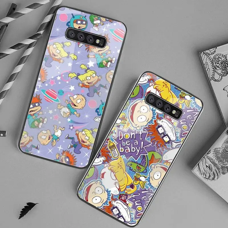 

Cartoon Rugrat Phone Case Tempered Glass For Samsung S20 Ultra S7 S8 S9 S10 Note 8 9 10 Pro Plus Cover