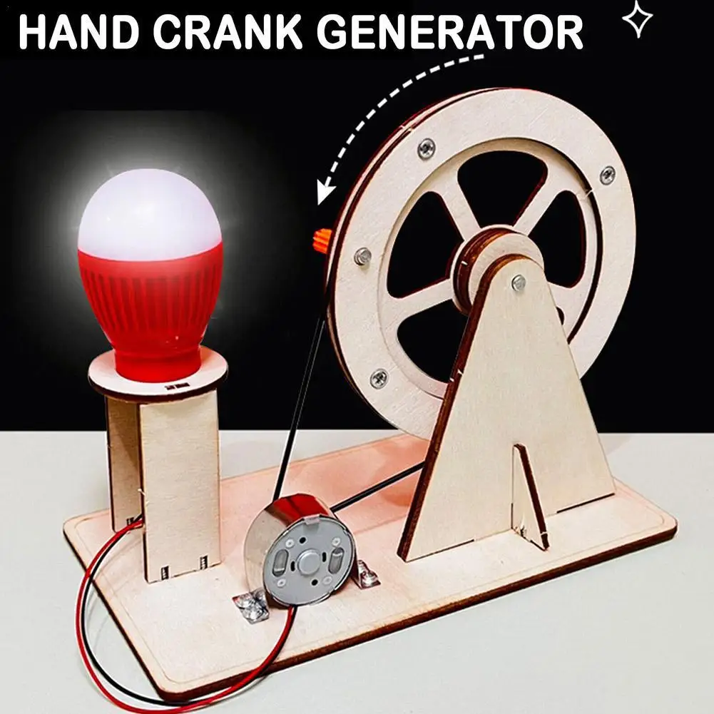 

DIY Mini Hand-operated Electric Power Experimental Toy Generator Science Experiment Kit Education Model Toy For Children Gift