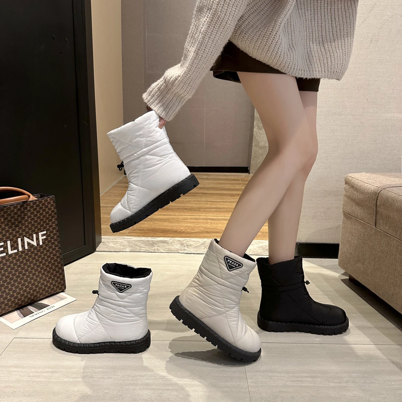 

Оптовая продажа 2022, ботильоны, женские зимние ботинки, теплые ботинки с хлопковым наполнителем, зимняя обувь с подкладкой из короткого плюш...