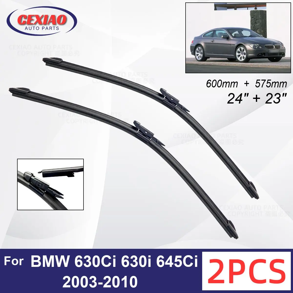 

Car Wiper For BMW 630Ci 630i 645Ci 650i M6 E63 E64 2003-2010 Front Wiper Blades Soft Rubber Windscreen Wipers Auto Windshield