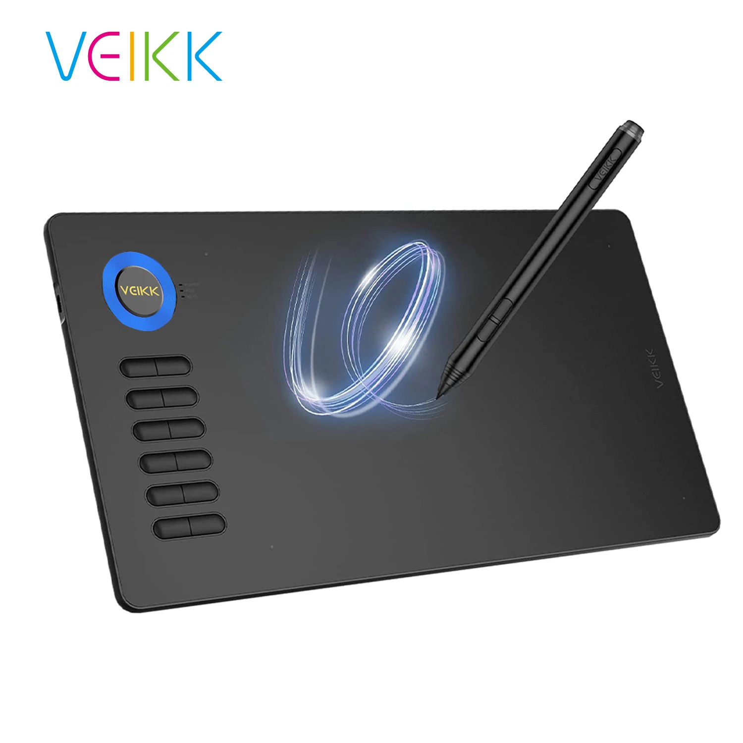 VEIKK A15 10 x 6 Inch Graphics Drawing Tablet with 12 Shortcut keys 8192 levels 60 Degrees Tilt for Windows mac Android to Draw |