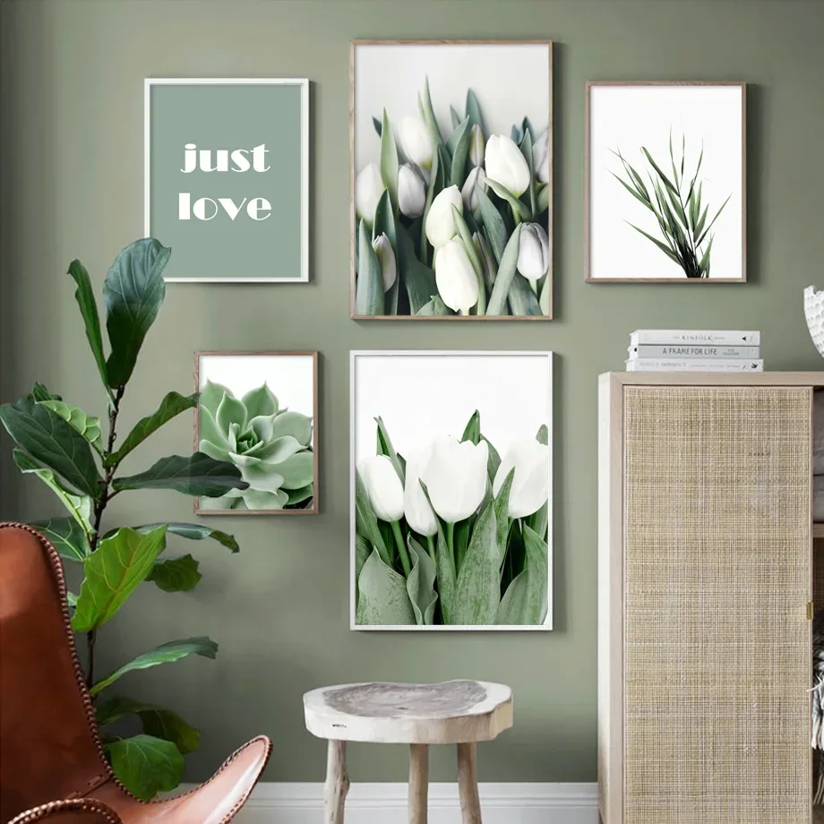Настенный Художественный Холст В Скандинавском Стиле С Тюльпанами Кактусы Агава