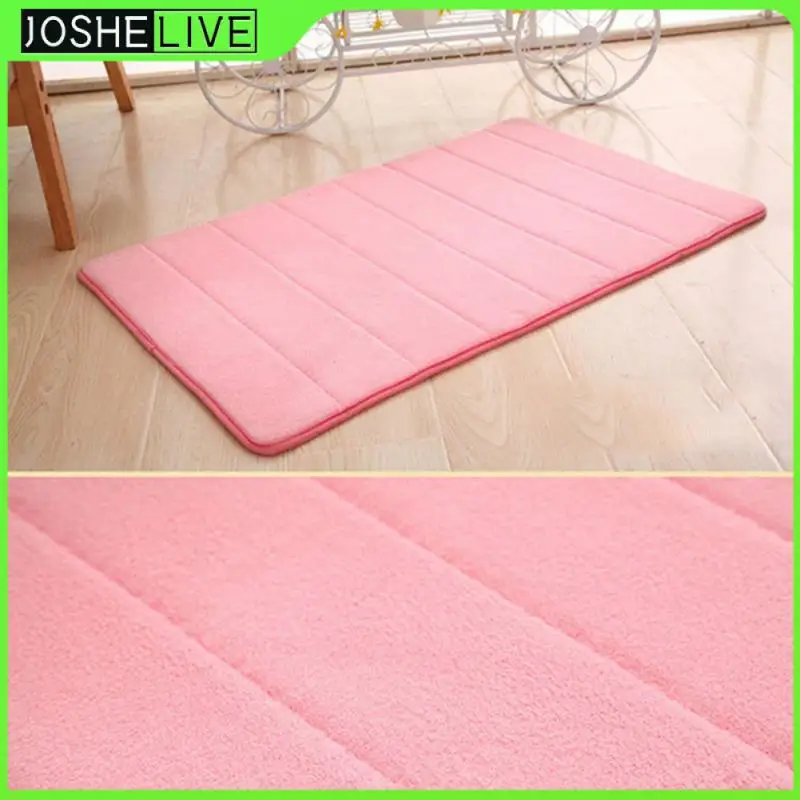 

Home Bath Coral Fleece Memory Foam Slow Rebound Into The Door Carpet Floor Mat Kitchen And Bathroom Absorbent Door Pad Practical