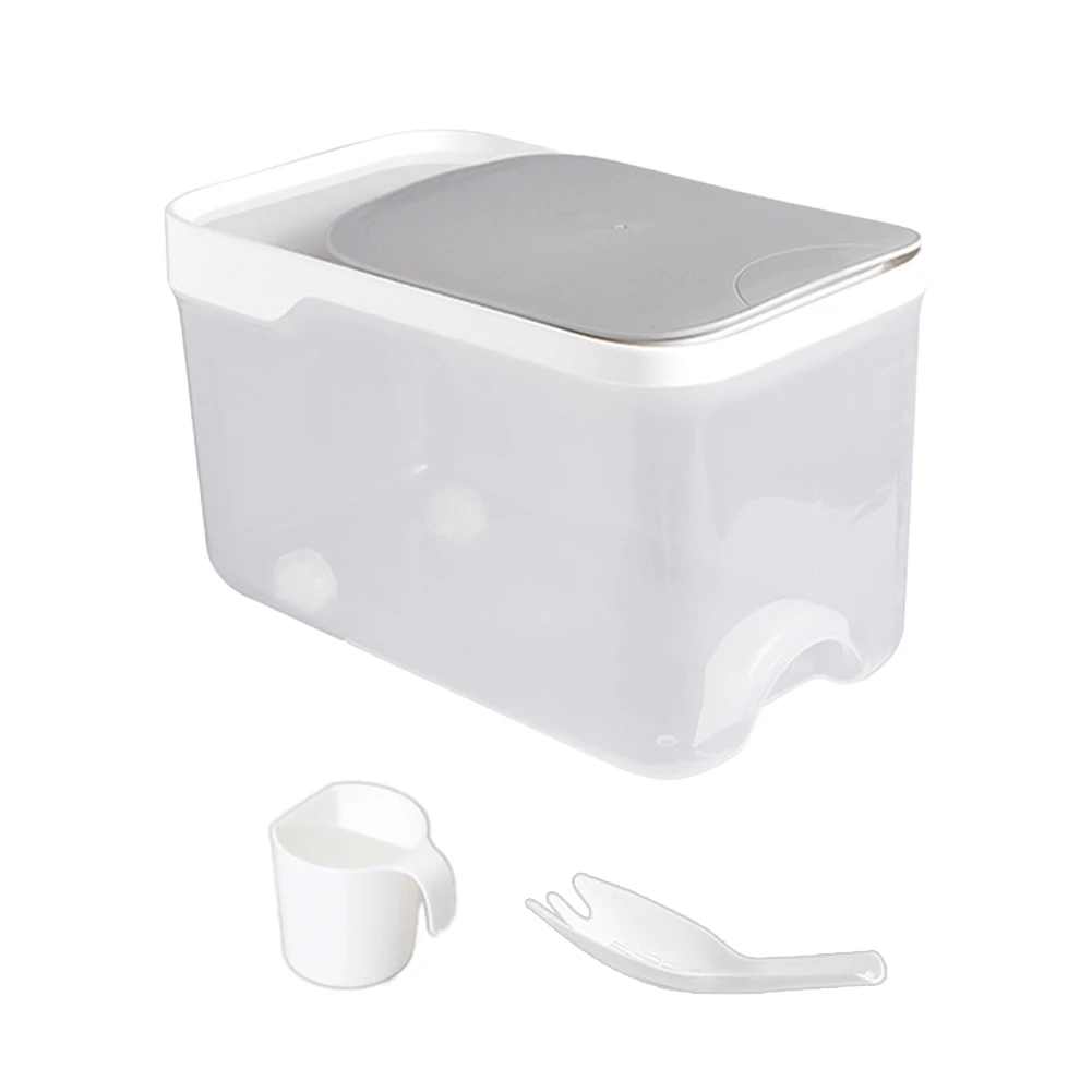 

5kg Kitchen Organizer Restaurant Miscellaneous Grain Tank Bucket Household Flour Sealed PP With Measuring Cup Rice Storage Bin