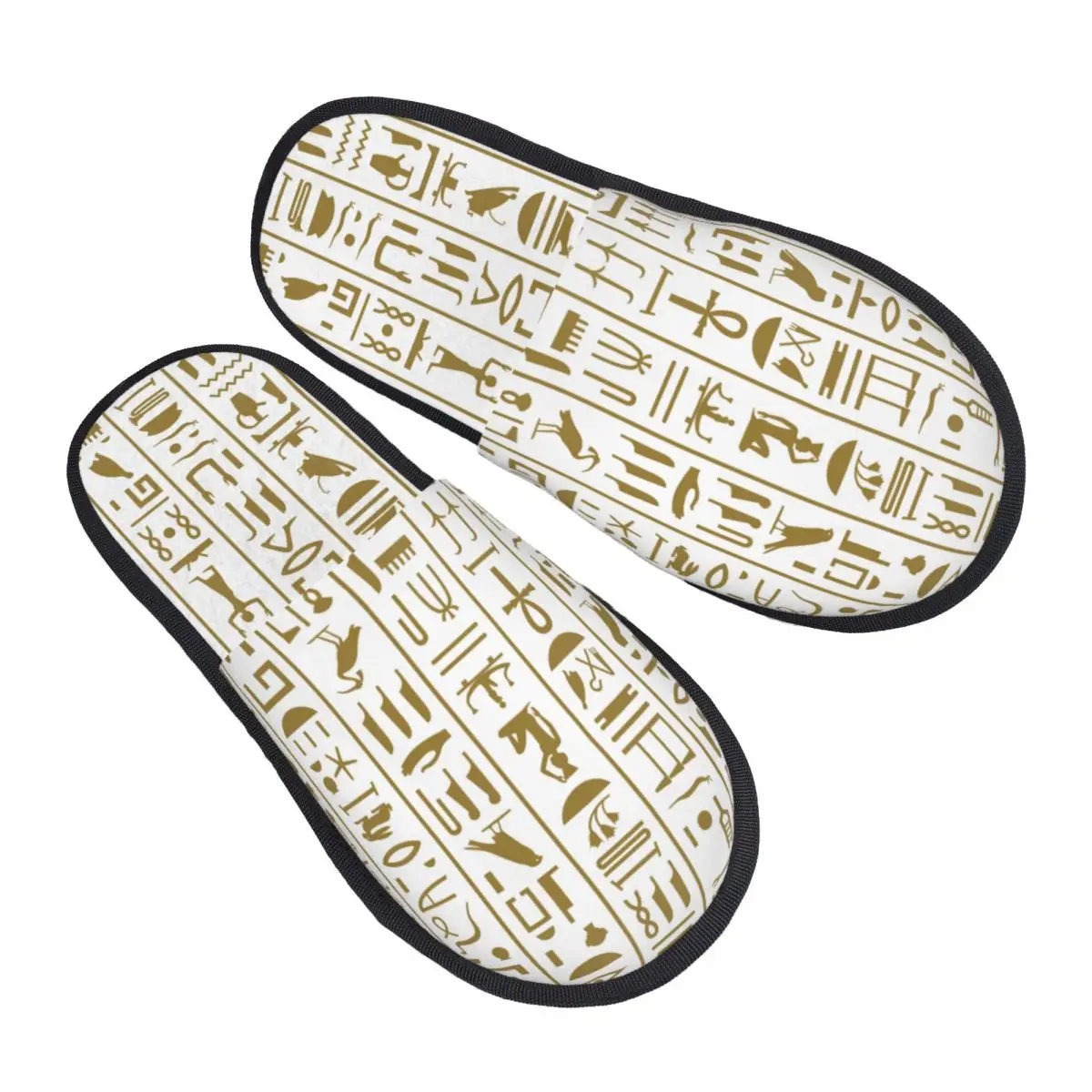 

Indoor Ancient Egyptian Hieroglyphs Warm Slippers Winter Home Plush Slippers Fashion Home Soft Fluffy Slippers