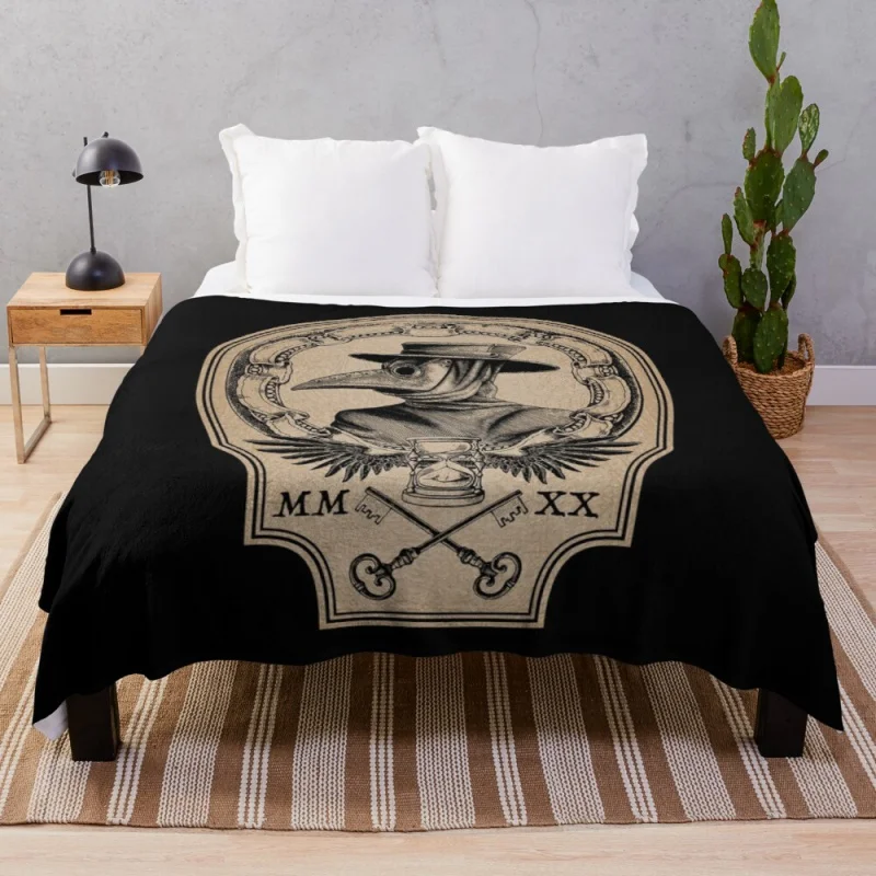 

Vintage Plague Doctor Throw Blanket Blanket Luxury Brand