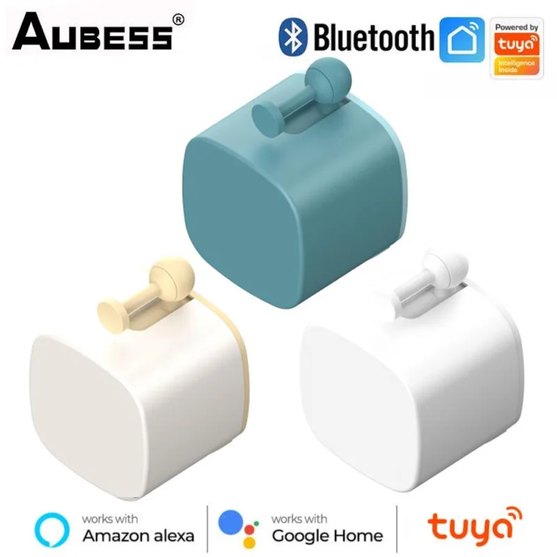 

Aubess Tuya Bluetooth-совместимый смарт-бот Knop Кнопка толкатель умный пульт дистанционного управления голосовым управлением для Alexa Google Assistant