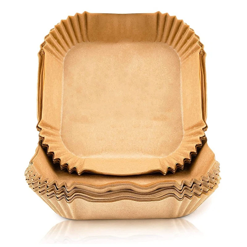 

Подкладки для фритюрницы, 7,9 дюйма, большие квадратные бумажные листы с защитой от нагрева, пергаментное масло для фритюрницы COSORI Ninja