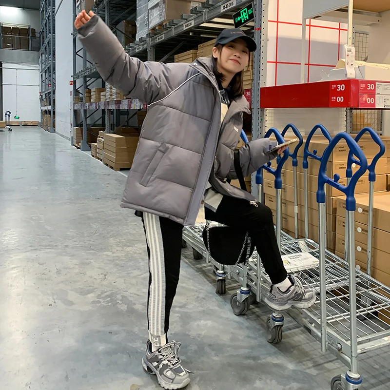 Korean Fashion Trends Puffer Jacket for Womens Winter Clothes Ladies Casual Bubble Coat Oversized High Quality Simple Streetwear