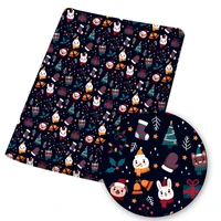 christmas polyester cotton fabric by the meter santa string printed cloth sheets for sewing dress garment material 45150cmpc