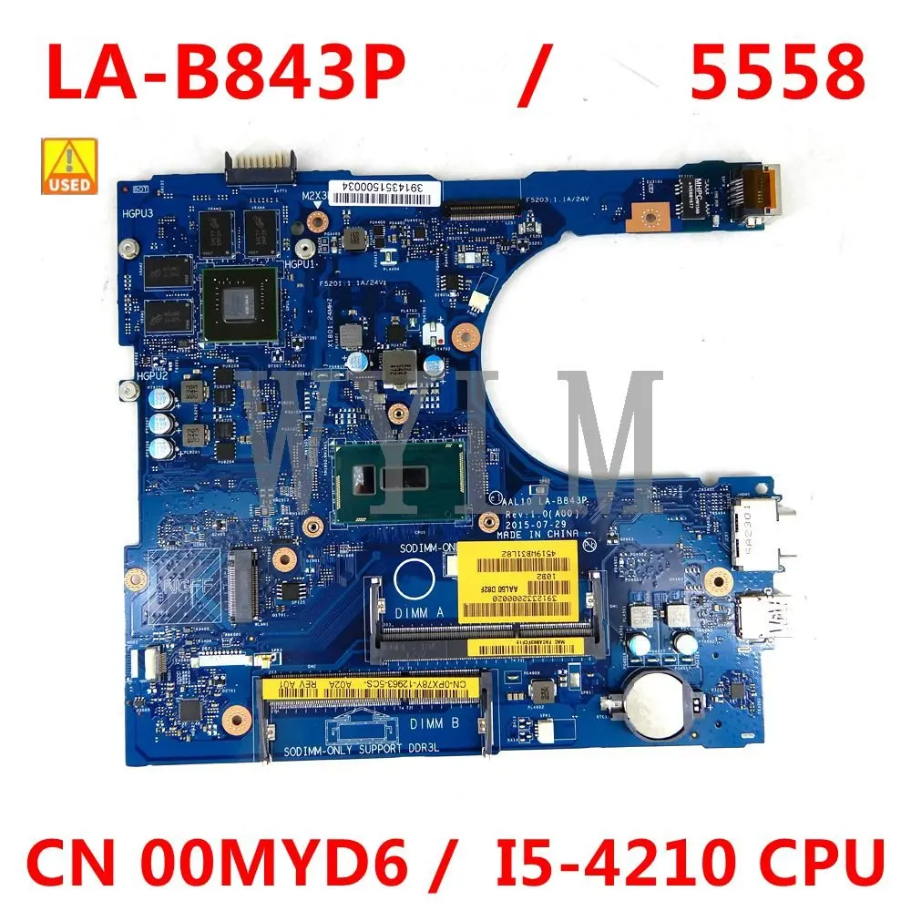 

Материнская плата для ноутбуков Dell Inspiron 15-5558 14-5458 17-5758 I5-4210