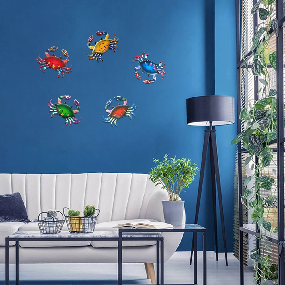 5 шт. 3D железное искусство для дома и улицы гостиной металлический краб жизнь как
