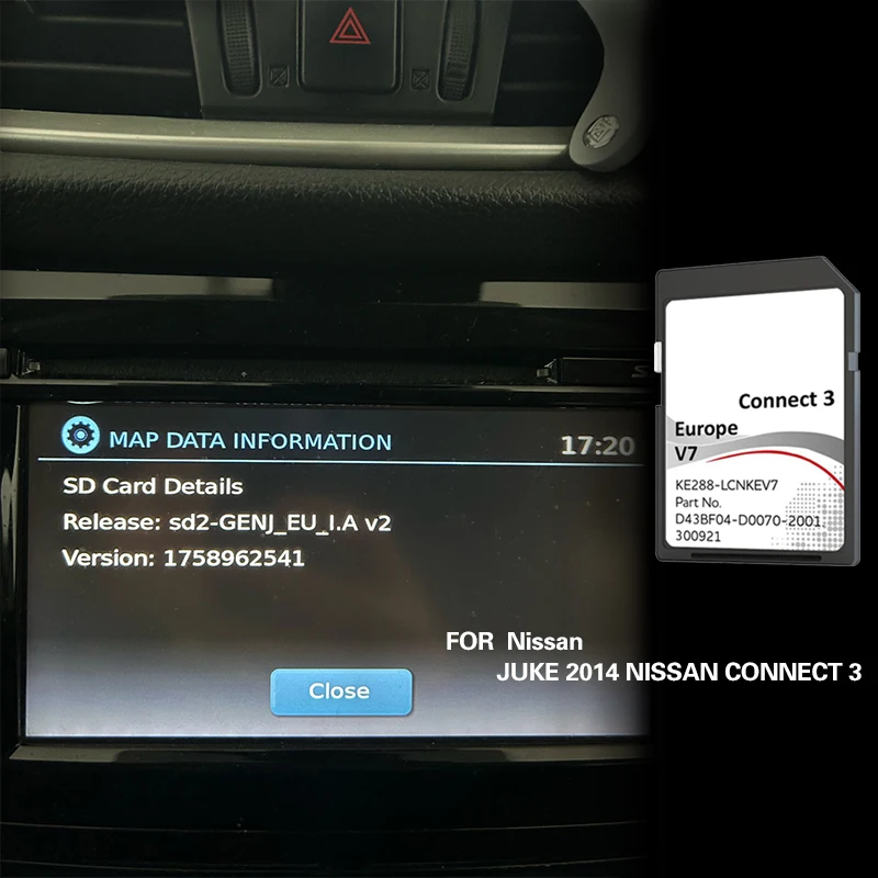 

For JUKE 2014 CONNECT3 V7 SD Card Navigation Portugal Romania Sat Nav Karte
