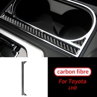 for toyota tundra 2014 2018 3pcs real carbon fiber cup holder panel interior sticker trim car interior accessories
