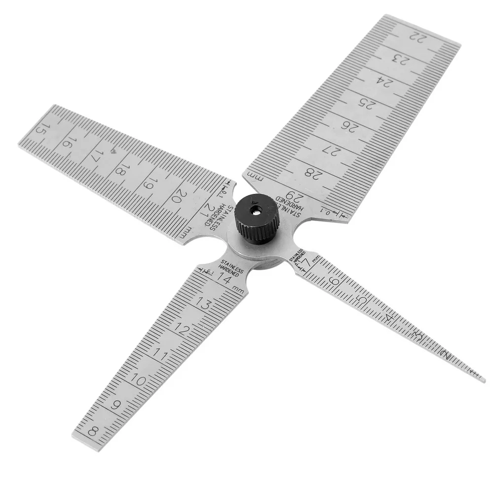 

4 Pcs Taper Gauge 0-29mm Steel Metric Aperture Scale Wedge Feeler 4 In 1 Gap Ruler Hand Measuring Tools
