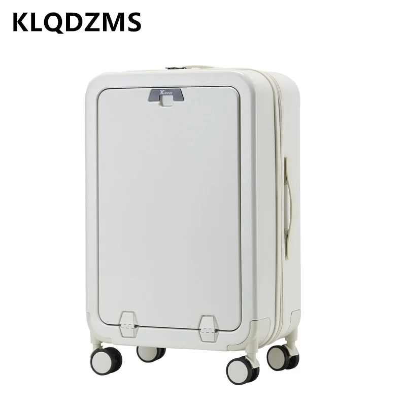 

KLQDZMS 20"22"24"26" Inch New Luggage Universal Front-opening Trolley Case with Laptop Strong and Durable Boarding Rolling Suitc