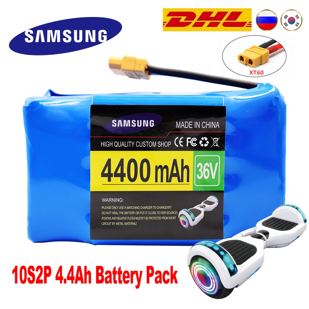 

Upgrade 36V Battery pack 10000mAh 4.4Ah Rechargeable Lithium ion battery for Electric self balancing Scooter HoverBoard unicycle