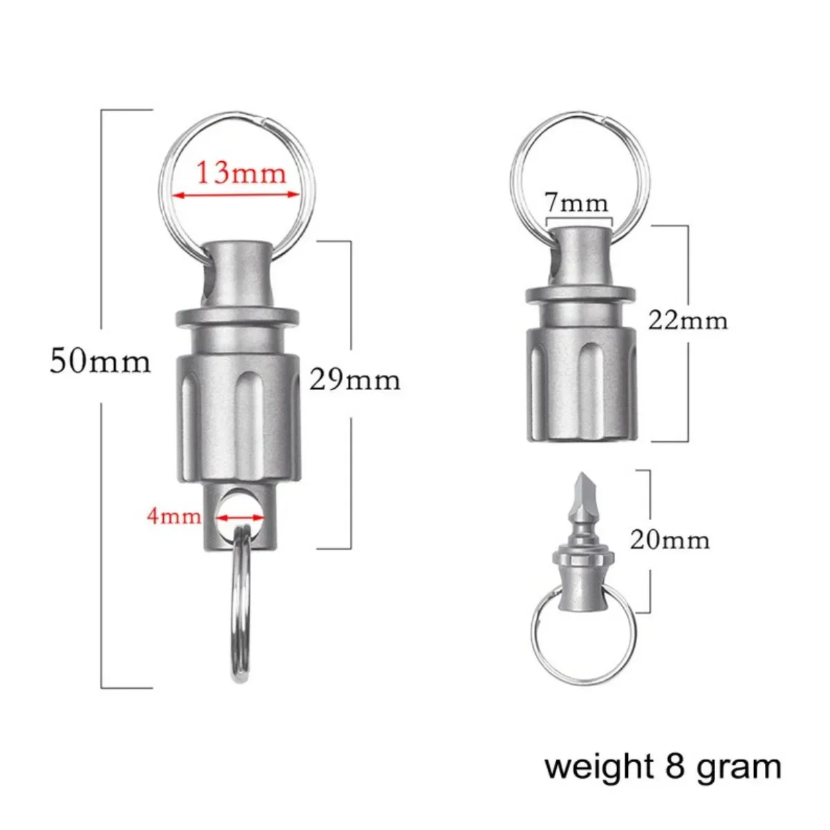 ONE TC4 Ti Титановый быстроразъемный поворотный съемный брелок для ключей Surival Windows