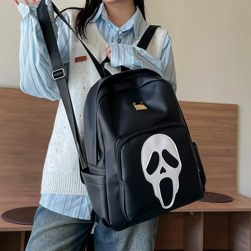 

Europe And America Style Funny Ghost Personality Backpack Student Fashion Street Large-capacity Backpack Halloween School Bag