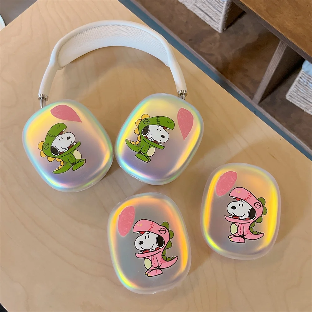 Фото Чехол для наушников Kawaii Snoopy, противоударный чехол для Apple Airpods Max, милый чехол для наушников, защитные чехлы для Airpods Max №1
