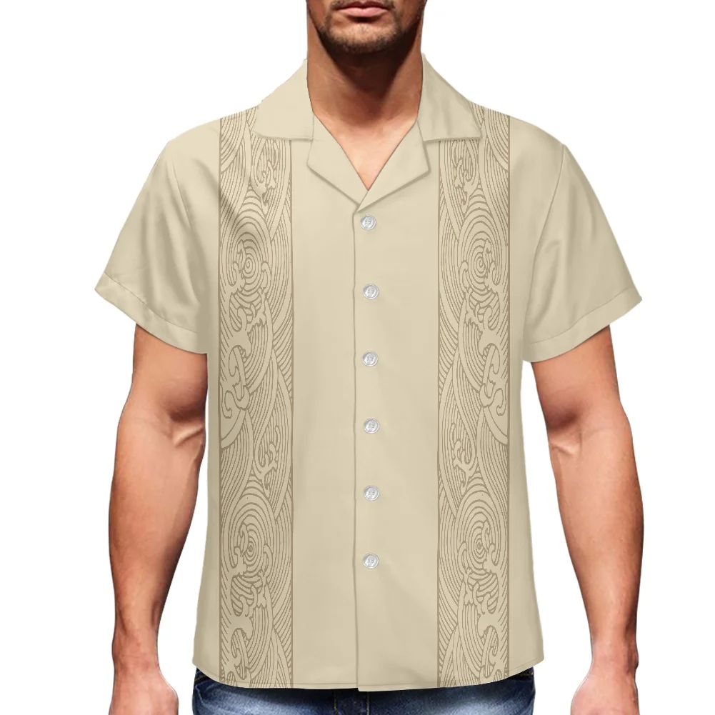 2022 New Design Men Shirts Polyester Samoa Polynesia Tribal White Print Shirt For Men Short Sleeve Oversized Designer Mens Shirt