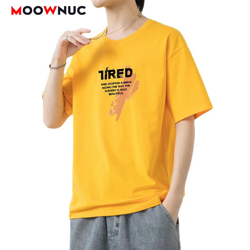 

T-Shirts Mens Men's Clothing Summer New Shrot Sleeves 2022 Male Cotton Hombre Masculino Business Casual MOOWNUC