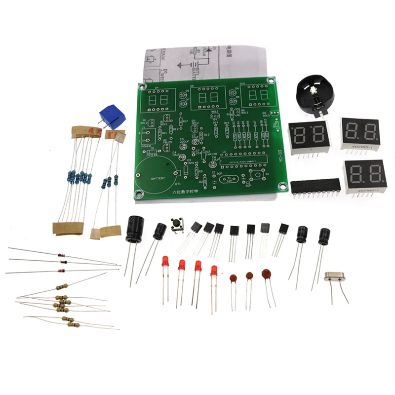 

AT89C2051 6 Bit LED Electronic Clock Module Alarm Clock Countdown Stopwatch Digital Electronic Clock DIY Kit