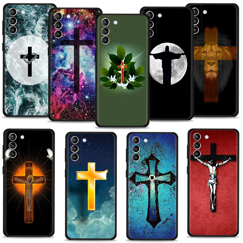 

Phone Cover Celulares Christian Religious Jesus Cross For Samsung Galaxy S20 FE 2022 S8 S9 S22 Ultra 5G S10 S7 S21 Plus S10e