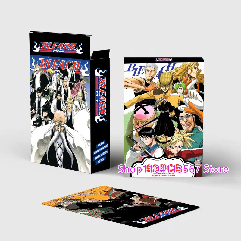 Интерактивная карта Bleach в штучной упаковке, 92 шт., Kurosaki Ichigo Kuchiki Rukia, периферийные коллекционные карты с героями мультфильмов аниме, карты ЛОМО (art.: 3920d26ce0a4e) - 3920d26ce0a4e