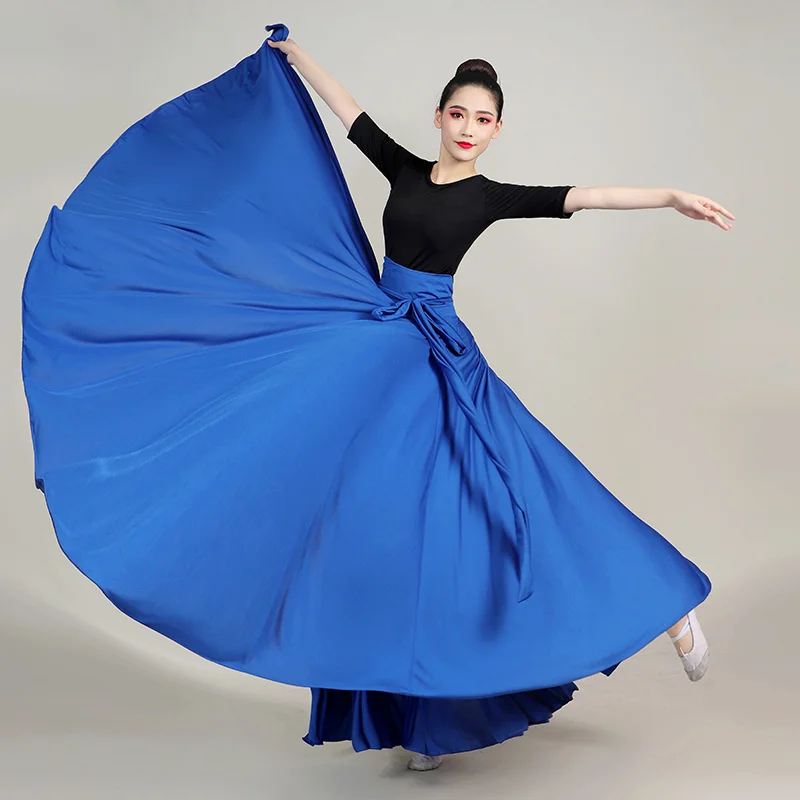 Vestido de actuación Flamenco español, falda de péndulo de 540/720 grados, faldas largas de bailarina Gitana, ropa de entrenamiento de vientre