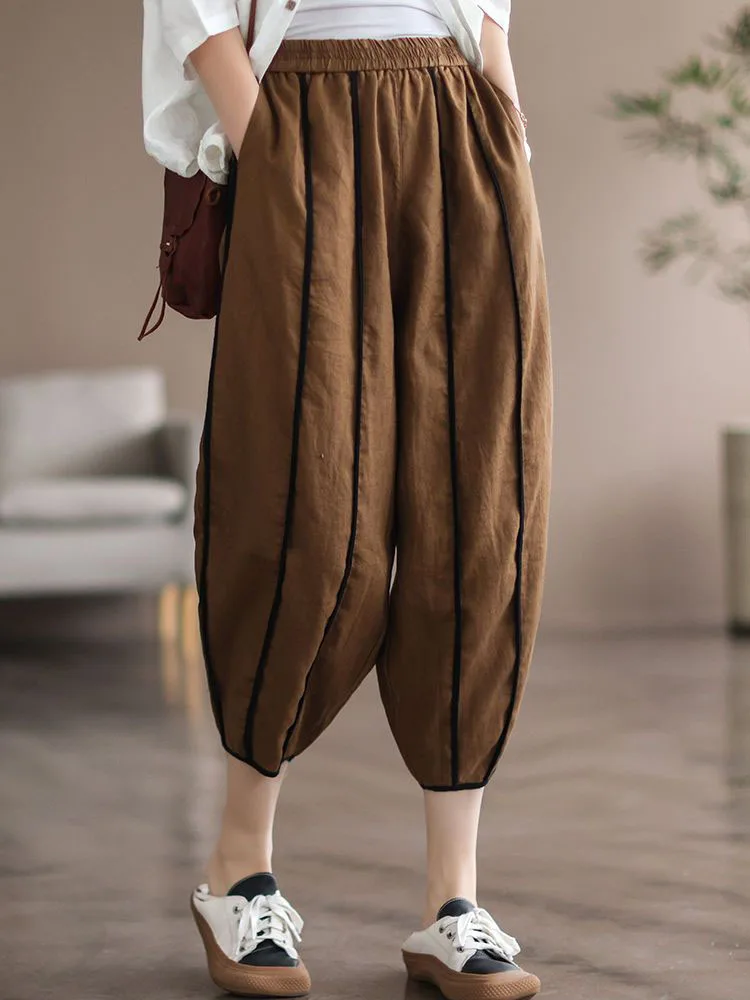 Брюки-султанки женские с завышенной талией шикарные повседневные