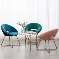 nordic living room chair ins balcony leisure designer special velvet dining chair ergonomic pink makeup stool manicure chair
