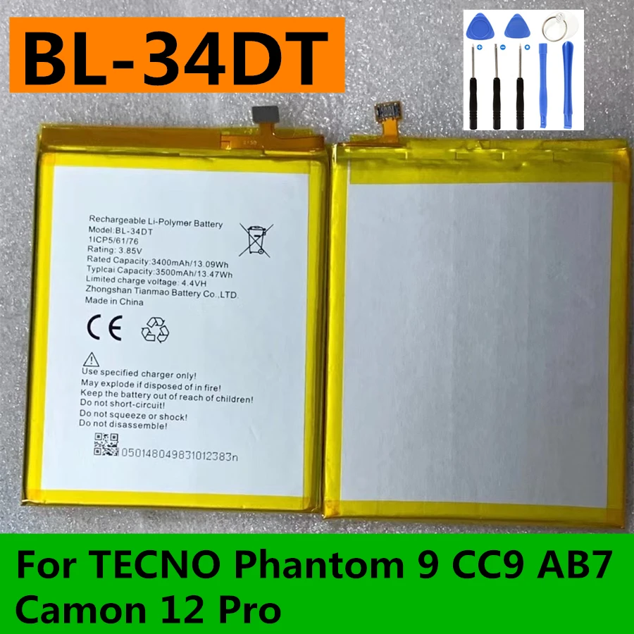 Фотоаккумулятор для Tecno K9 Plus KA7 Camon 12 i4 11S Spark 2 3 Pro Phantom 9 CC9 AB7 KA6 KB7 KB8 CB7 (art.: 3920be46cd06a) - 3920be46cd06a