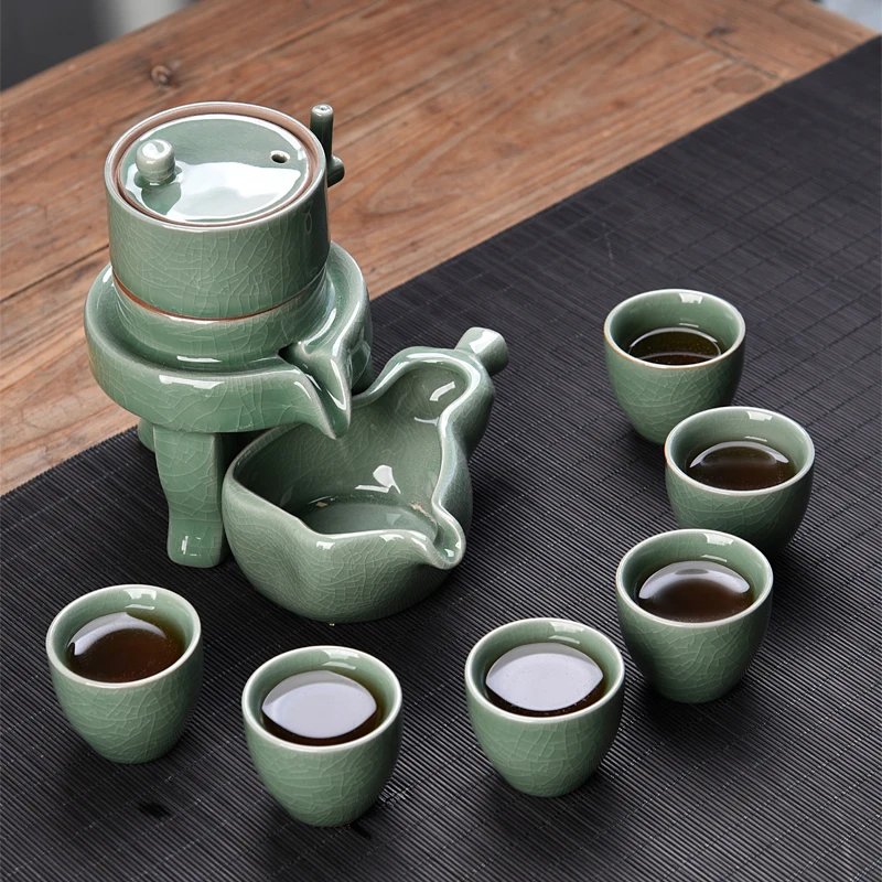 

Semi-automatic Kung Fu Tea Set 6 Tea Cups and 1 Tea Pot Gaiwan Ceramic Teapot Coffeeware Teaware Teacups Teeware Teware Cup Bowl