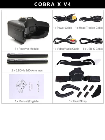 Новинка SKYZONE Cobra X V4 1280x720 5,8G 48CH приемник обновление V2 головной трекер DVR FPV очки шлем с HDMI для радиоуправляемого FPV дрона