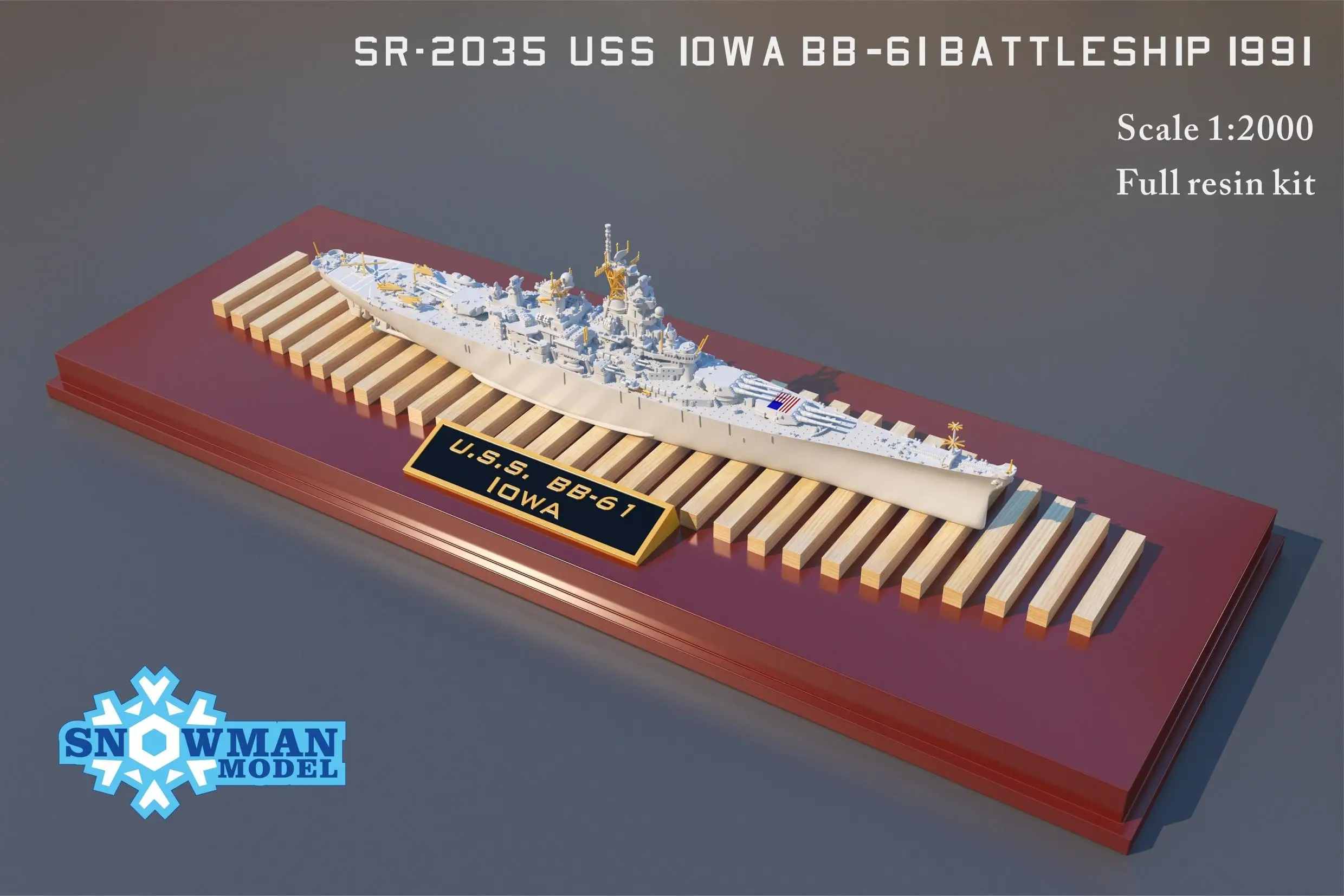Снеговик SR-2035 1/2000 USS lowa BB-61 Линкор 1991 комплект модели