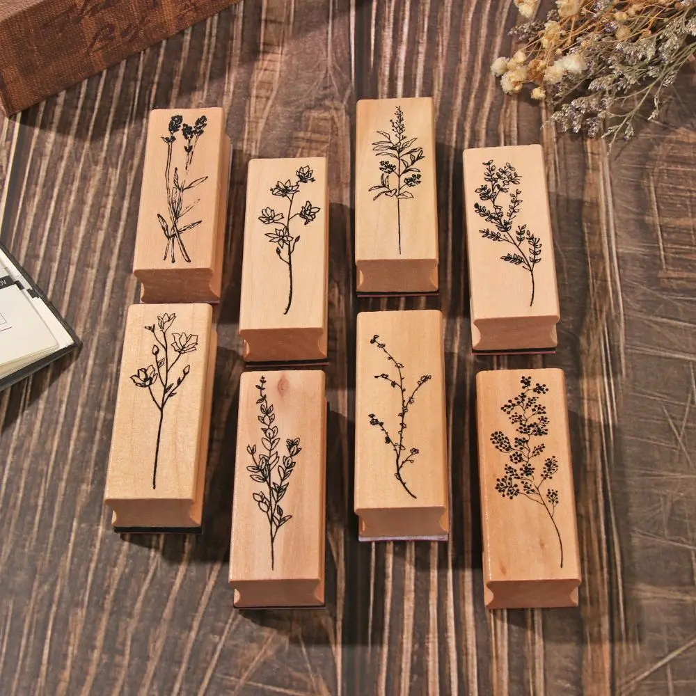 

1PC Sewing Arts Garden standard stamp Vintage grass plants wooden rubber stamps DIY Scrapbooking